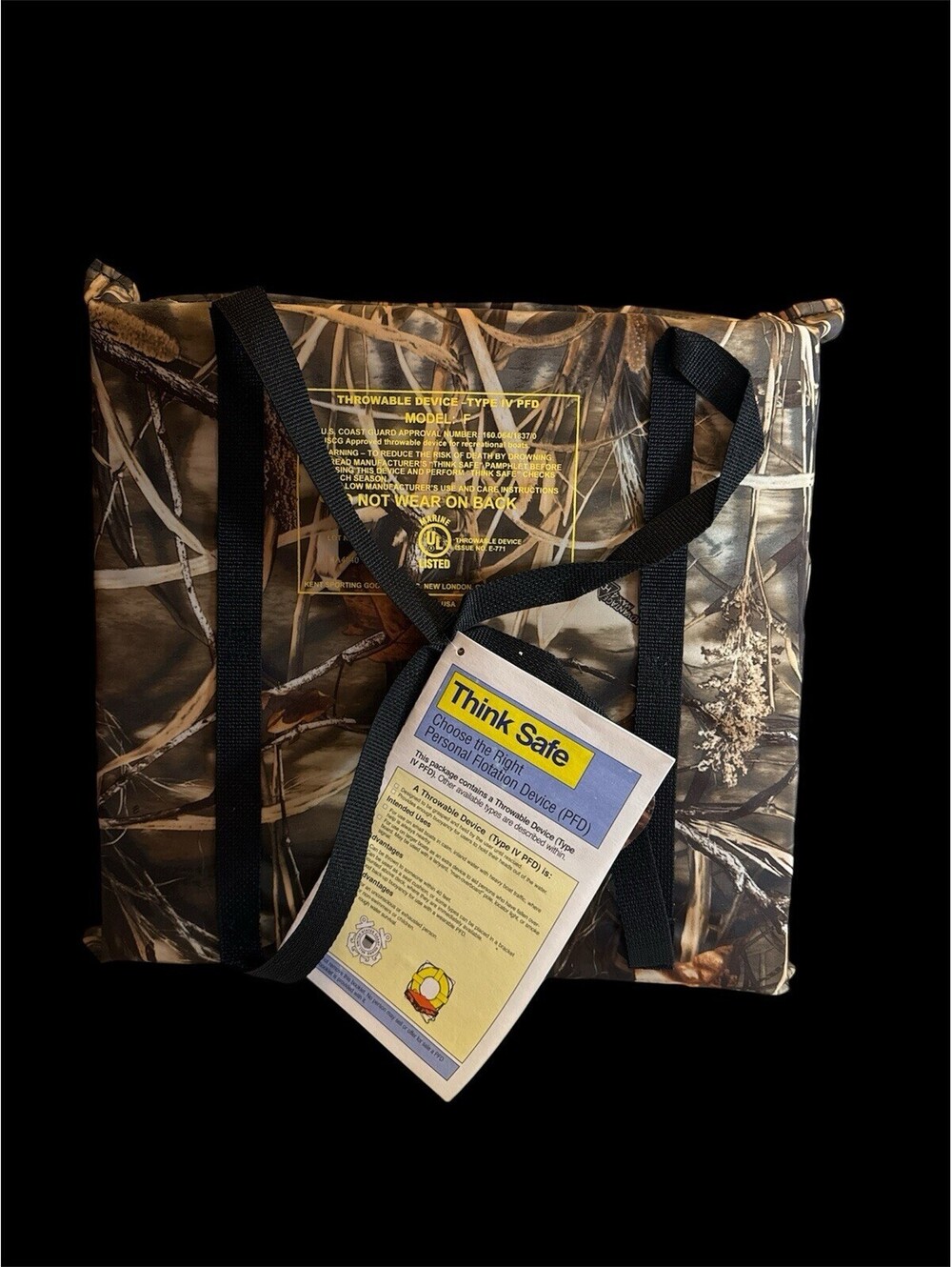 Cabela Throwable Flotation Device Model F. Camoflage 15.5 x 14.5" Cushion
